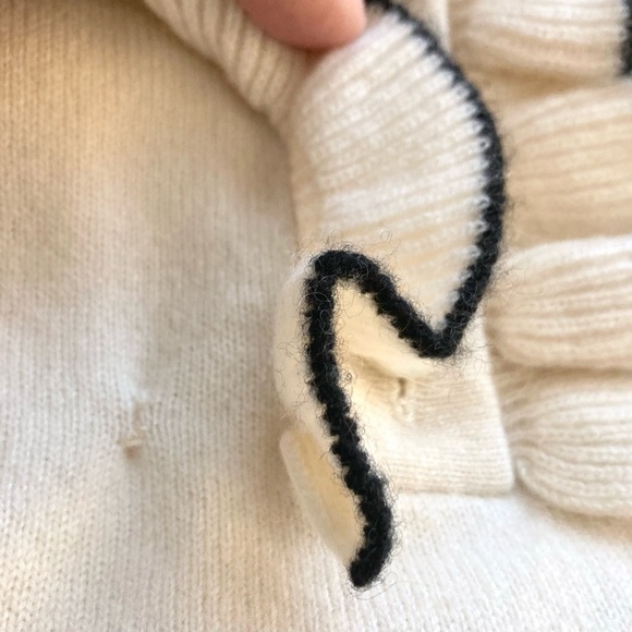 TORY BURCH Emily Cashmere Pullover Sweater Ruffle Pearl Buttons - Picture 12 of 12